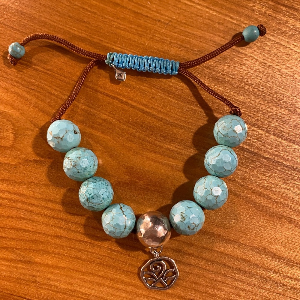 Silpada turquoise adjustable beaded bracelet. Like new!